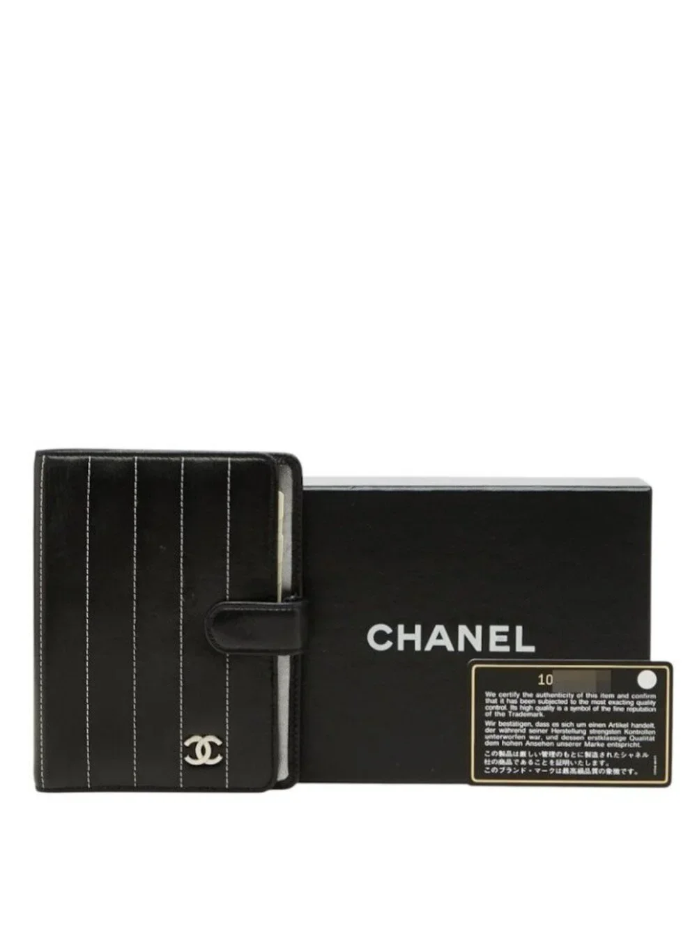 Chanel Mademoiselle Agenda CC Logo Cover Black Leather